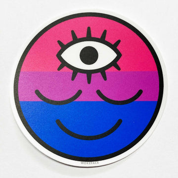 Bisexual Flag Wokeface Sticker