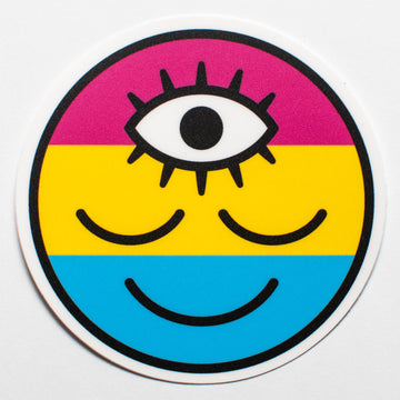 Pansexual Flag Wokeface Sticker