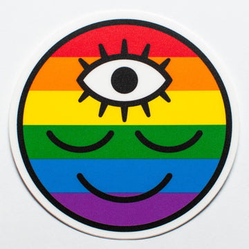 Pride Flag Rainbow Wokeface Sticker