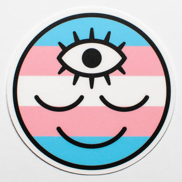 Transgender Flag Wokeface Sticker