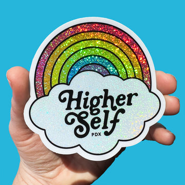 Higher Self Rainbow Cloud Sparkle Sticker