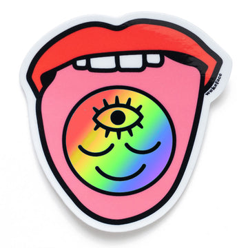 Trippy Tongue Holographic Sticker